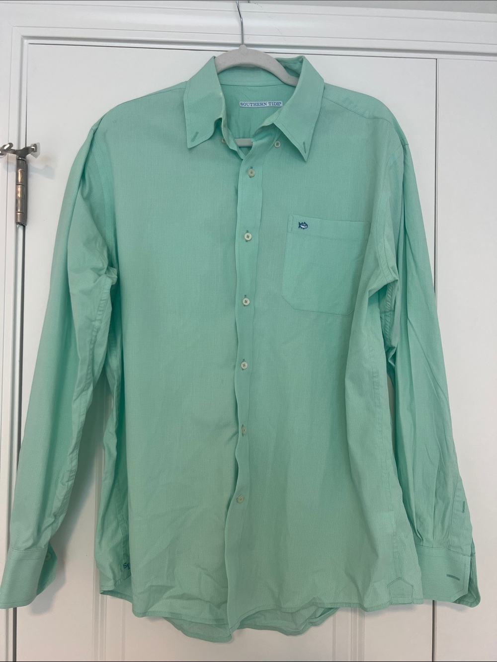 Southern Tide Mint Green Long-Sleeve Button-Up Dress Shirt